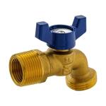 Everbilt 3/4" MIP or 1/2" FIP x 3/4 in. MHT Forged Brass Quarter Turn Hose Bibb Valve (103-054EB)
