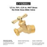 Everbilt 1/2 in. FIP x 3/4 in. MHT Brass No-Kink Hose Bibb Valve (VHNSTDB3EB)