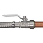 Everbilt 3/4 in. PTC x 3/4 in. FIP x 18 in. Braided Stainless Steel Water Heater Connector with Ball Valve(EBBS34PF18BV)