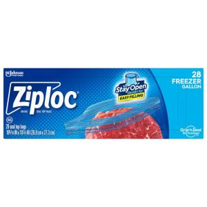 Ziploc1 gal. Plastic Freezer Bags (28-Pack) (00382)