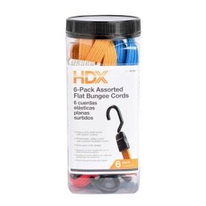 HDX Flat Bungee Cord Assortment (6-Piece) (JB6FSB)
