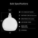 Feit Electric 60-Watt Equivalent Round Dimmable Oversized Frost Glass E26 LED Light Bulb Soft White 2700K (RND/F/927CA/HDRP)
