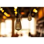 Feit Electric 40-Watt Equivalent ST19 Dimmable M Shape Filament Amber Glass E26 Vintage Edison LED Light Bulb, Warm White 2100K (ST1940/M/LED/HDRP)