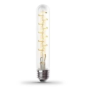 Feit Electric 40-Watt Equivalent T10 Dimmable Spiral Filament Large Clear Glass E26 Vintage Edison LED Light Bulb, Soft White (T10L/S/CL/927CA/HDRP)