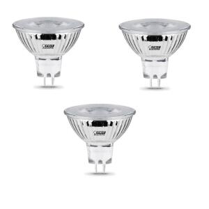 Feit Electric 50-Watt Equivalent MR16 GU5.3 Bi-Pin Dimmable 12-Volt Track Lighting 90+ CRI LED Flood Light Bulb, Daylight 3-Pack (BPEXN/950CA/3)