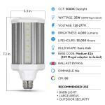 Feit Electric 300-Watt Equivalent Corn Cob E26 with E39 Mogul Adapter High Lumen HID Utility LED Light Bulb Daylight (5000K) (1-Pack) (C4000/5K/LEDG2/HDRP)