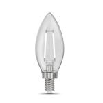 Feit Electric 60-Watt Equivalent B10 E12 Candelabra Dim White Filament Clear Glass Chandelier LED Light Bulb Daylight 5000K 3-Pack (CTC60950CAWFILHDRP/3)