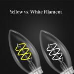 Feit Electric 60-Watt Equivalent B10 Double Spiral White Thin Filament Clear E12 Candelabra LED Light Bulb, Daylight 5000K 2-Pack (CTC60S2950WFILHDRP/2)