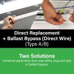 Feit Electric 4 ft. 15-W G13 Type AB T8 Plug and Play Or T8/T12 Ballast Bypass Linear LED Tube Light Bulb, Cool White 4000K 10-Pack (T4815/840/AB/LED10RP)