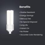 Feit Electric 26-Watt Equivalent PL Tritube CFLNI 4-Pin Plug-In GX24Q-3 Base CFL Replacement LED Light Bulb, Cool White 4100K 1-Pack (BPPLT26E841LEDG2HDRP)