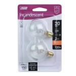 Feit Electric 20-Watt Soft White (2700K) G12 1/2 Candelabra E12 Base Dimmable Incandescent Light Bulb 2-Pack (BP20G121/2/HDRP)