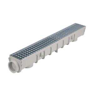 NDS Pro Series 5 in. x 40 in. Channel Drain Kit with Metal Grate (864GMTL)