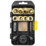 General Tools Brass Grommet Fastening Kit with Case, Includes (6) 3/8 in. and (6) 1/2 in. Grommets