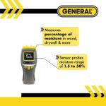 General Tools Pin Type Digital Moisture Meter for Water Damage and Mold Prevention (MM7)