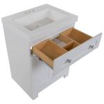 Glacier Bay Everdean 25 in. W x 19 in. D x 34 in. H White Single Sink Freestanding Bath Vanity with White Cultured Marble Top