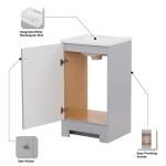 Glacier Bay 18 in. W x 17 in. D x 33 in. H Pearl Gray Single Sink Freestanding Bath Vanity with White Cultured Marble Top