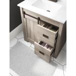 Glacier Bay Brindley 30 in. W x 20 in. D x 35 in. H Gray w/White Engineered Stone Top Single Sink Freestanding Bath Vanity Weathered