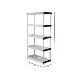 HDX 5-Tier Easy Assembly Multi-purpose Plastic Garage Storage Shelving Unit in Gray (36 in. W x 72 in. H x 18 in. D) (127932)