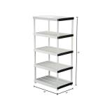 HDX 5-Tier Easy Assembly Multi-purpose Plastic Garage Storage Shelving Unit in Gray (36 in. W x 72 in. H x 24 in. D) (128974)