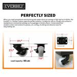 Everbilt 2 in. Rigid Plate Caster with Gray Rubber-Like TPR, Steel, 90 lbs. Load Rating (4033245EB)