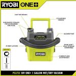 RYOBI ONE+ 18V Cordless 1 Gal. Wet/Dry Vacuum (Tool Only) (PCL733B)