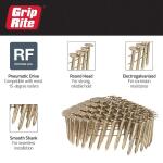 Grip-Rite 1-1/4 in. x 0.120-Gauge 15° Smooth Shank Electrogalvanized Wire Collated Coil Roofing Nails 7,200 per Box (GRCR3DGAL)