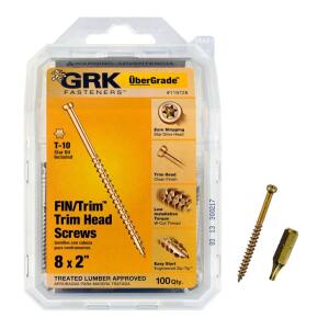 GRK Fasteners #8 x 2 in. Star Drive Trim-Head Finish Screw (100-per Pack) (119728)