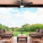 Hampton Bay 52 in. Corwin Indoor/Outdoor Matte Black LED Ceiling Fan with Light Kit (56051)