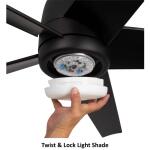 Hampton Bay Mena 54 in. White Color Changing Integrated LED Indoor/Outdoor Matte Black Ceiling Fan with Light Kit and Remote Control (99919)