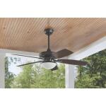 Hampton Bay Gazebo III 52 in. Indoor/Outdoor Wet Rated Natural Iron Ceiling Fan with LED Bulbs Included (YG836A-NI)