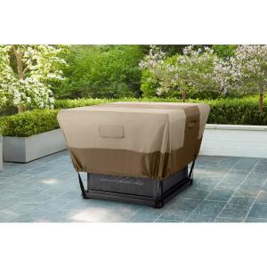 Hampton Bay 35.25 in. L x 35.25 in. W x 18 in. H Beige Patio Square Fire Pit Cover (HB210115)