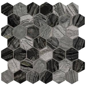 MSI Henley Hexagon 12 in. x 12 in. Polished Marble Mesh-Mounted Mosaic Floor and Wall Tile (1 sq. ft. / each) (HENLEY-2HEX)