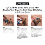 3/4 in. MIP & 1/2 in. FIP x 3/4 in. MHT Quarter Turn Brass No-Kink Hose Bibb Valve (VHNQTRF4EB)