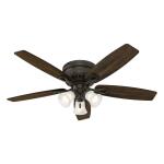 Hunter Oakhurst 52 in. LED Indoor Low Profile New Bronze Ceiling Fan with Light Kit (52016)