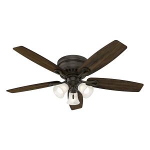 Hunter Oakhurst 52 in. LED Indoor Low Profile New Bronze Ceiling Fan with Light Kit (52016)