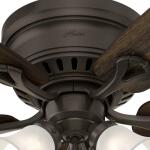 Hunter Oakhurst 52 in. LED Indoor Low Profile New Bronze Ceiling Fan with Light Kit (52016)