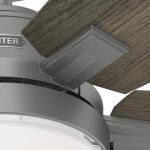 Hunter Antero 44 in. Hunter Express Indoor Matte Silver Ceiling Fan with Light Kit Included (52126)