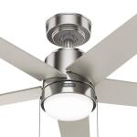 Hunter Mansilla 52 in. Indoor Brushed Nickel Standard Ceiling Fan with Soft White Integrated LED Light Kit (52752)