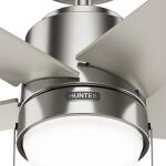 Hunter Mansilla 52 in. Indoor Brushed Nickel Standard Ceiling Fan with Soft White Integrated LED Light Kit (52752)
