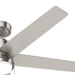 Hunter Mansilla 52 in. Indoor Brushed Nickel Standard Ceiling Fan with Soft White Integrated LED Light Kit (52752)