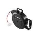 Husky 50 ft. 14/3 Medium Duty 13-Amps Indoor Extension Cord Reel with Multiple Outlet Triple Tap End, Black (LTS-XP001)