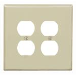 Leviton 2-Gang Ivory Duplex Outlet/Receptacle Nylon Midway/Midsize Wall Plate (1-Pack) - R51-0PJ82-00I