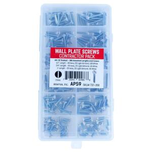 Adamax 6/32 in. Screws Wall Plate Screw Assortment (300-Pack) - APS-9