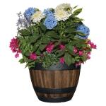 Vigoro 16 in. Reedley Large Resin Wine Barrel Planter in Kentucky Walnut Brown (HD1312-037)