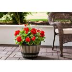 Vigoro 16 in. Reedley Large Resin Wine Barrel Planter in Kentucky Walnut Brown (HD1312-037)