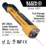Klein Tools Non Contact Voltage Tester with Laser Distance Meter 12-1000V AC (NCVT6)