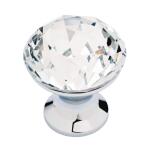 Liberty Solitaire 1-3/16 in. (30 mm) Traditional Chrome and Clear Round Cabinet Knob (DC27548490)