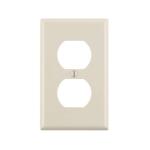 Leviton 1-Gang Light Almond Duplex Outlet/Receptacle Plastic Standard Wall Plate (1-Pack) - R56-78003-00T