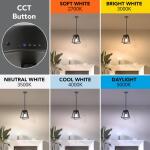 Feit Electric Katalyst 60-Watt 1-Light Matte Black Modern Adjustable CCT and 3-Light Modes Integrated LED Pendant Light (PND95CCTNLBK)