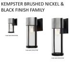 Hampton Bay Kempster 9.92 in. Modern 1-Light Matte Black Cylinder Outdoor Wall Light Sconce with Clear Glass (W2220-11)